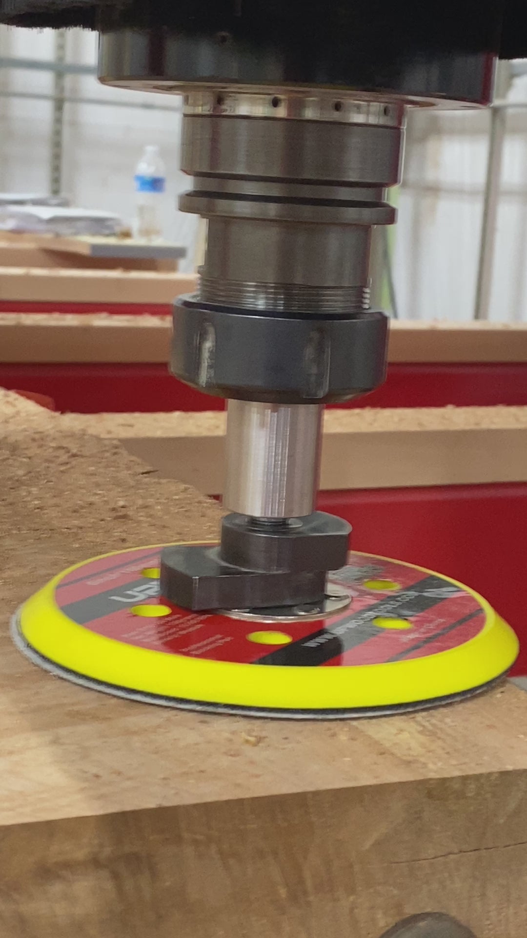 6" CNC Floating Free Run Random Orbit Sanding Head with hook and loop backing pad